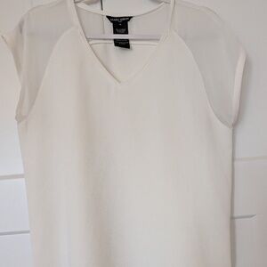 MARIO SERRANI  Italy  White Polyester V-Neck Top